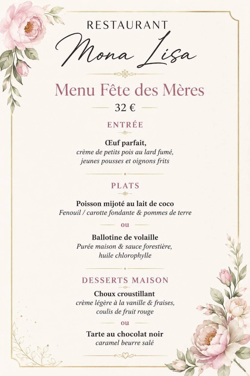 Mona Lisa - Restaurant Apt - restaurant a faire APT